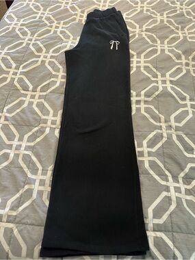 Hollister Navy Lounge Sweatpants with Pink Bow Embroidery